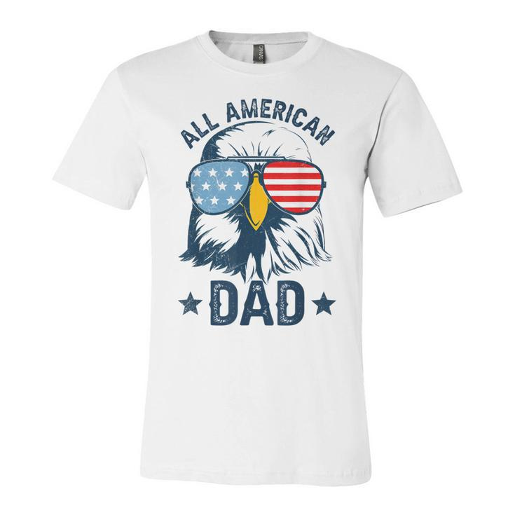 Retro All American Dad 4Th Of July  Daddy Eagle Usa  Unisex Jersey Short Sleeve Crewneck Tshirt