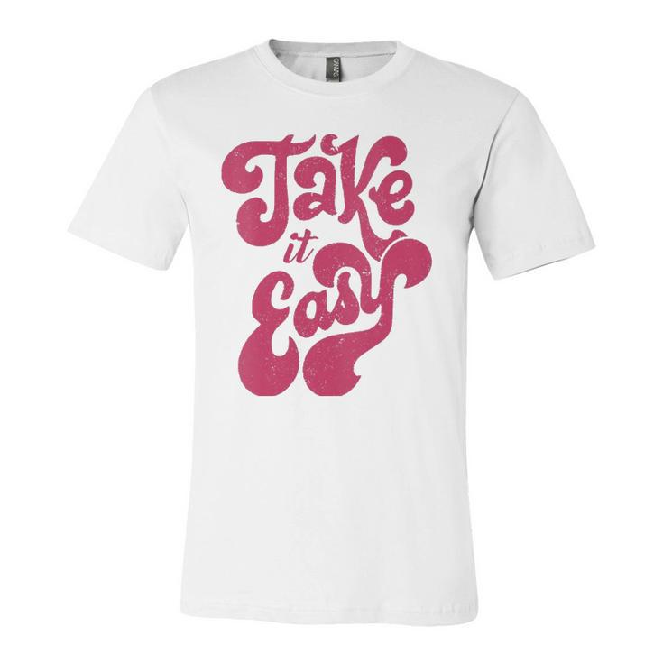 Retro Distressed 70S Take It Easy Jersey T-Shirt