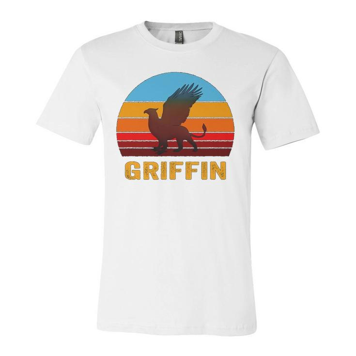 Retro Vintage Style Sunset Griffin Legendary Creature Jersey T-Shirt