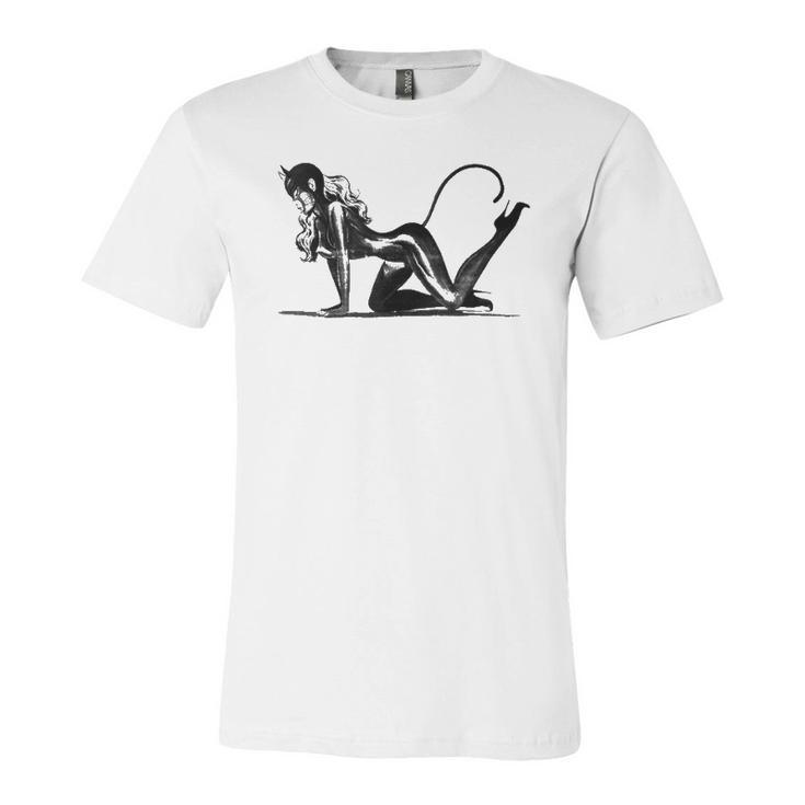 Sexy Catsuit Latex Black Cat Costume Cosplay Pin Up Girl Jersey T-Shirt