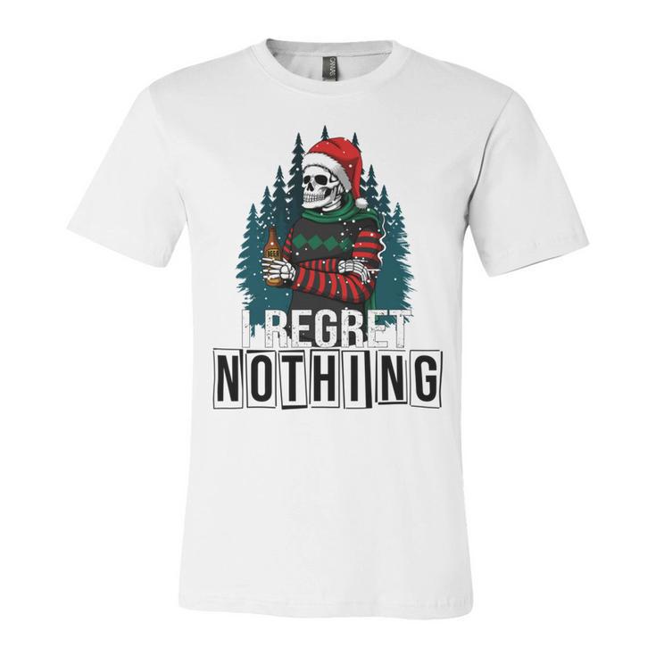 Skeleton Santa I Regret Nothing Christmas Unisex Jersey Short Sleeve Crewneck Tshirt