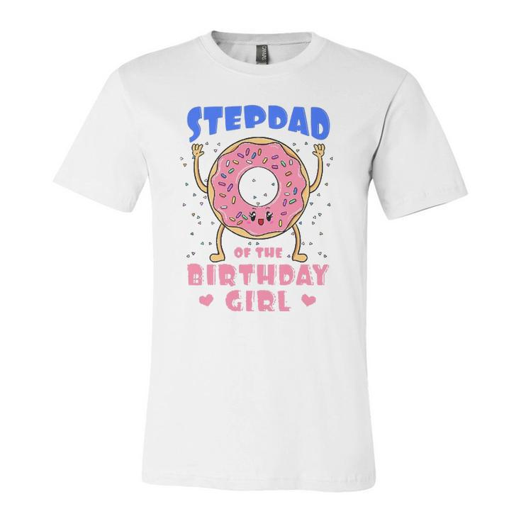 Stepdad Of The Birthday Girl Donut Bday Party Stepfather Jersey T-Shirt