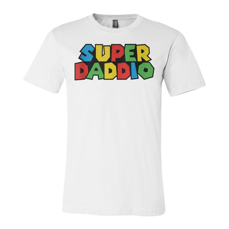 Super-Daddio Gamer Dad Fathers Day Video Game Lover Jersey T-Shirt