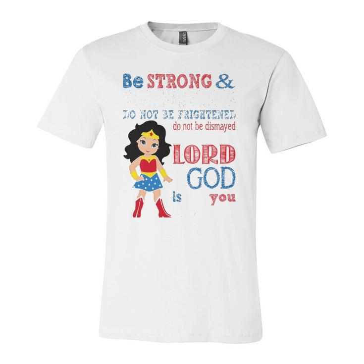 Superhero Christian Be Strong And Courageous Joshua 19 Jersey T-Shirt