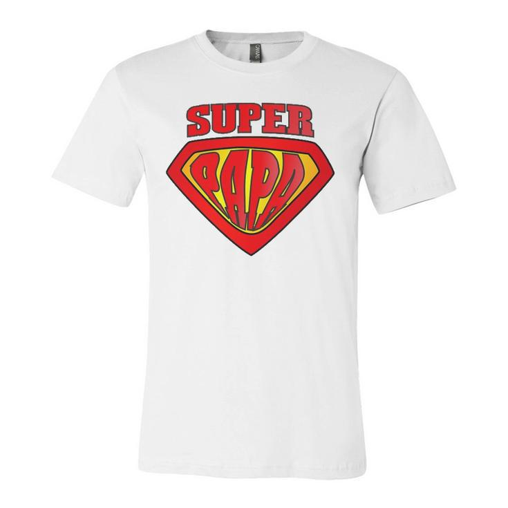 Superhero Super Papa Father Day Dad Jersey T-Shirt