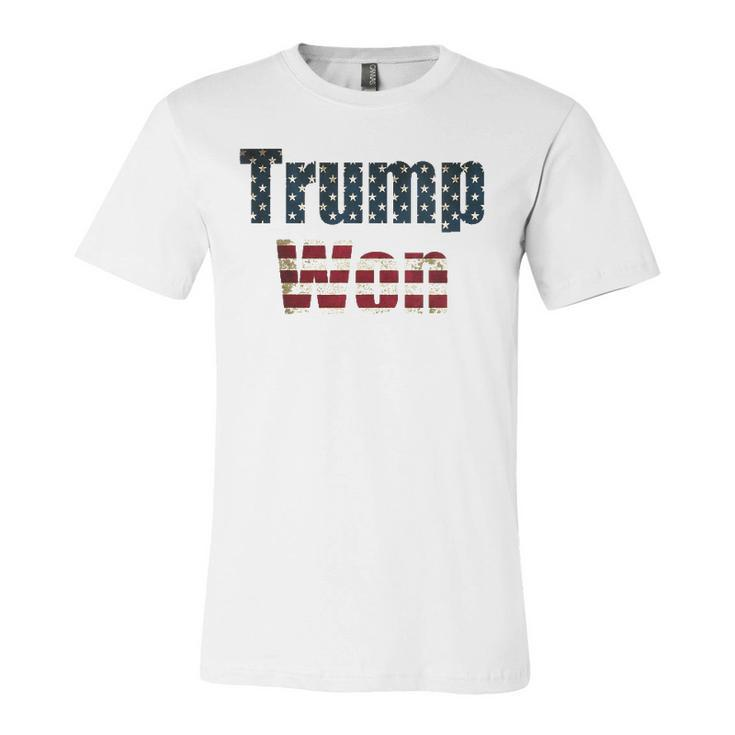 Trump Won Fourth Of July Flag 2024 V-Neck Jersey T-Shirt