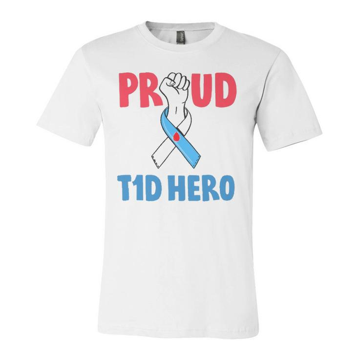 Type 1 Diabetes Awareness Proud Dad T1d Hero Diabetes Dad Jersey T-Shirt