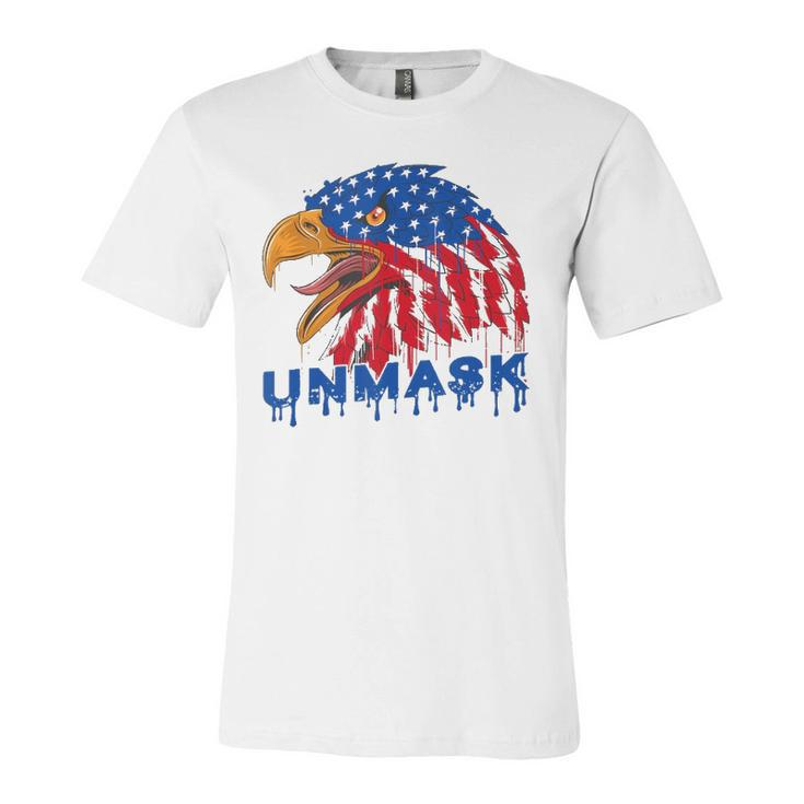 Unmask No Mask Usa Flag Eagle Patriotic Independence Day Jersey T-Shirt
