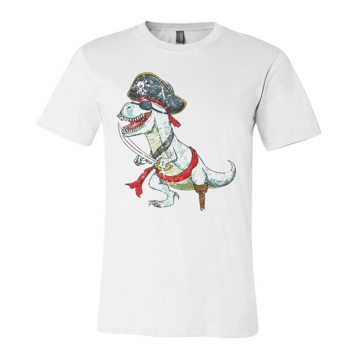 Vintage Pirate Dinosaurrex Tyrannosaurus Halloween Jersey T-Shirt