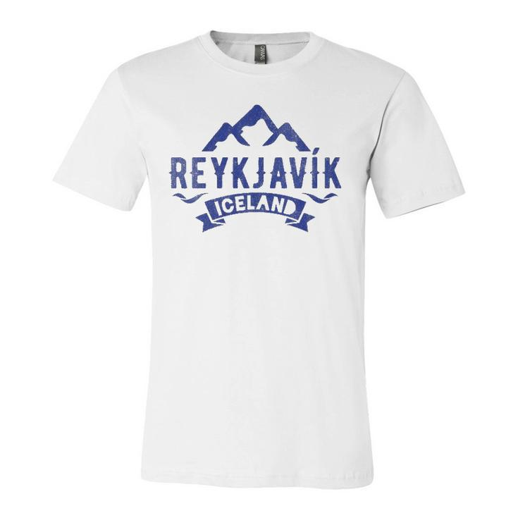 Vintage Reykjavik Iceland With Glaciers Jersey T-Shirt