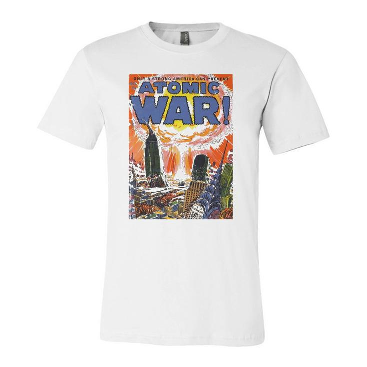 Vintage War Art-Atomic War Comic Book Nuclear War Jersey T-Shirt