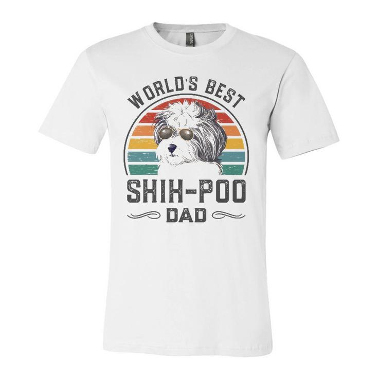 Worlds Best Shih Poo Dad Vintage Dog Dad Jersey T-Shirt