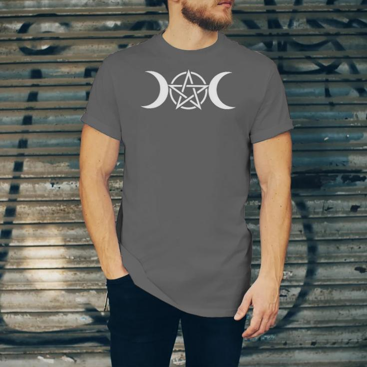Triple Moon Goddess Wicca Pentacle Jersey T-Shirt