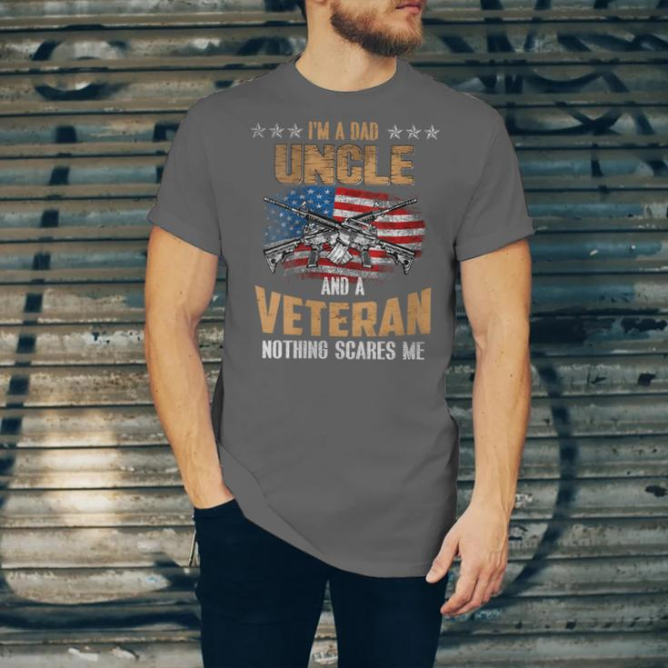 Womens Im A Dad Uncle And A Veteran Fathers Day Fun 4Th Of July Unisex Jersey Short Sleeve Crewneck Tshirt