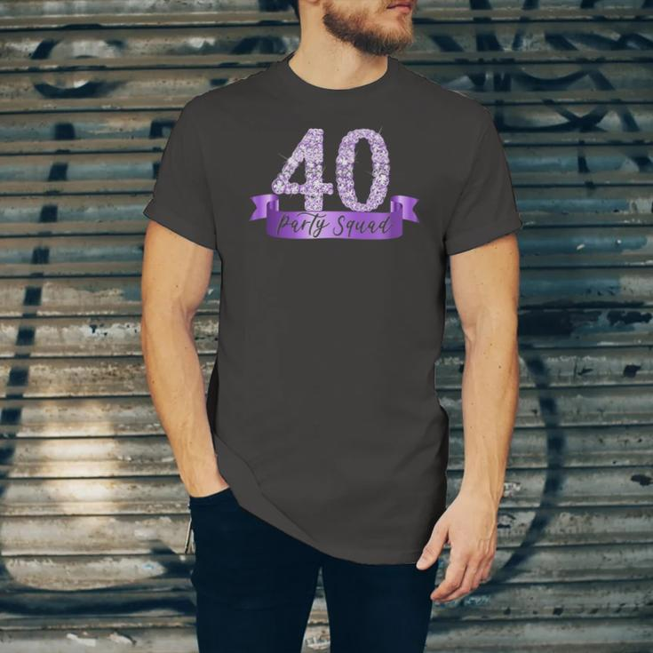 40Th Birthday Party Squad I Purple Group Photo Decor Outfit Jersey T-Shirt