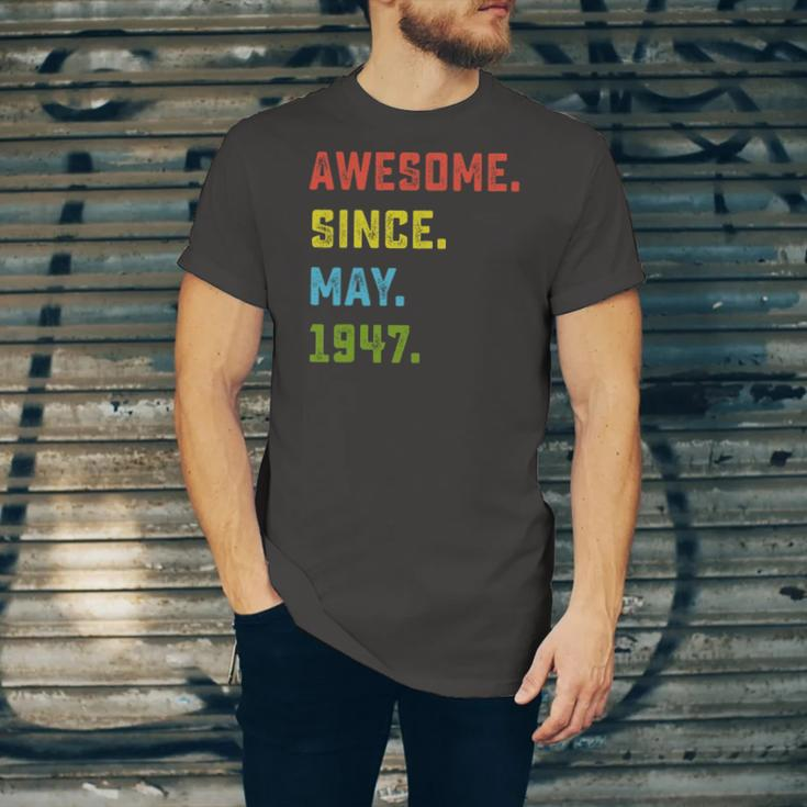 75Th Birthday Awesome Since May 1947 75 Years Old Jersey T-Shirt