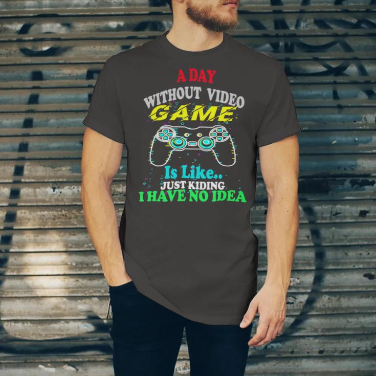 A Day Without Video Game Is Like Funny Gamer Gaming 24Ya40 Unisex Jersey Short Sleeve Crewneck Tshirt
