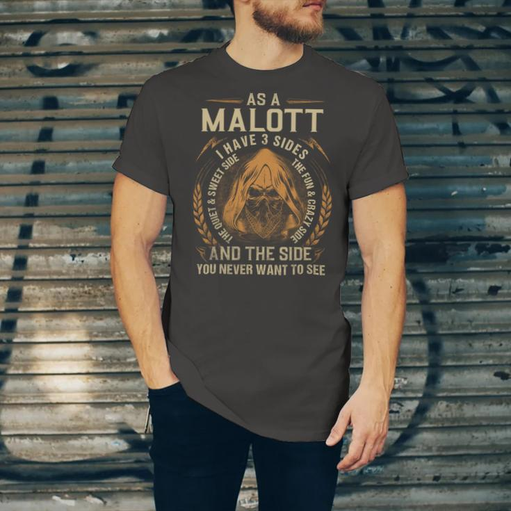 As A Malott I Have A 3 Sides And The Side You Never Want To See Unisex Jersey Short Sleeve Crewneck Tshirt