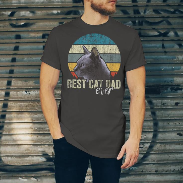 Best Cat Dad Ever Vintage Cat Daddy Father Unisex Jersey Short Sleeve Crewneck Tshirt