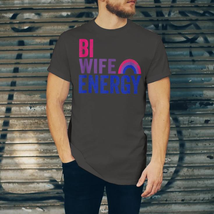 Bi Wife Energy Bisexual Pride Bisexual Rainbow Flag Bi Pride V2 Unisex Jersey Short Sleeve Crewneck Tshirt