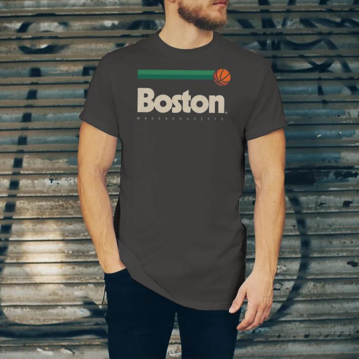 Boston Basketball B-Ball Massachusetts Green Retro Boston Jersey T-Shirt