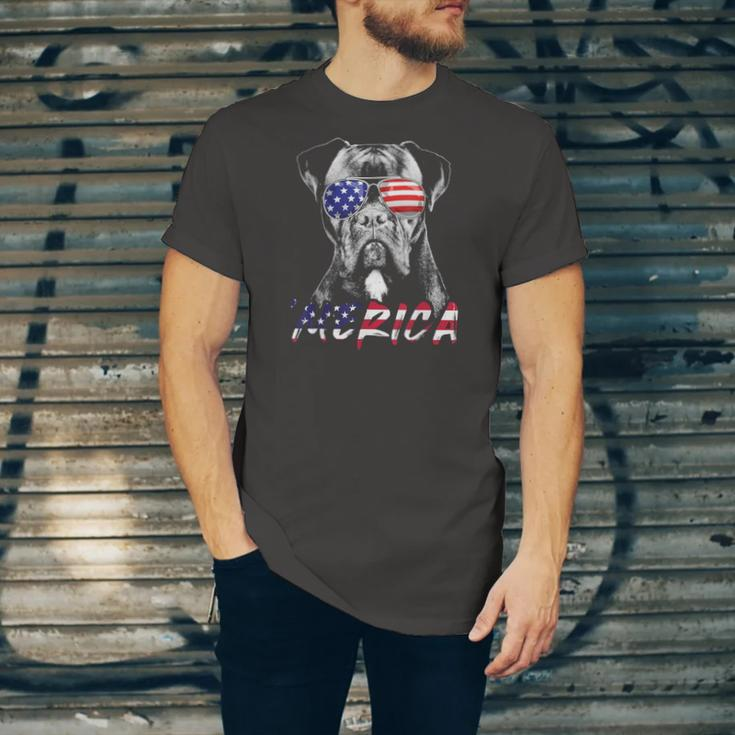 Boxer Dog American Usa Flag Merica 4Th Of July Dog Lover Jersey T-Shirt