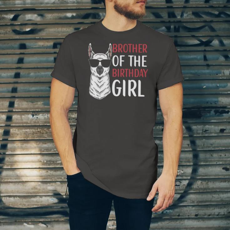 Brother Of The Birthday Girl Matching Birthday Outfit Llama Jersey T-Shirt