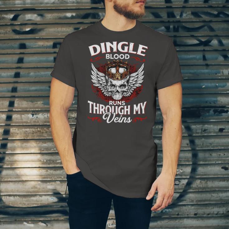 Dingle Blood Runs Through My Veins Name V2 Unisex Jersey Short Sleeve Crewneck Tshirt