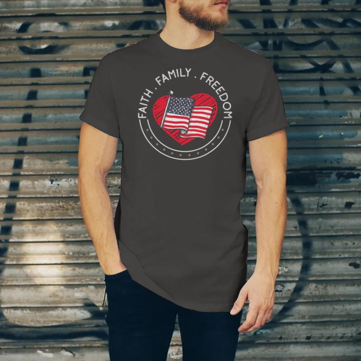 Faith Freedom American Patriotism Christian Faith Jersey T-Shirt