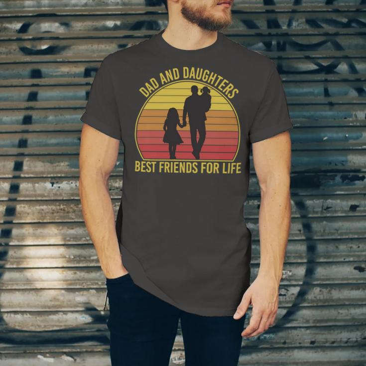 Father Grandpa Dad And Daughters Best Friends For Life Vintage137 Family Dad Unisex Jersey Short Sleeve Crewneck Tshirt