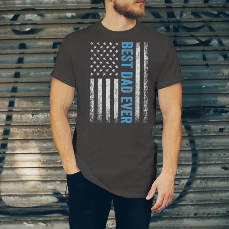 Fathers Day Best Dad Ever With Us American Flag V2 Jersey T-Shirt