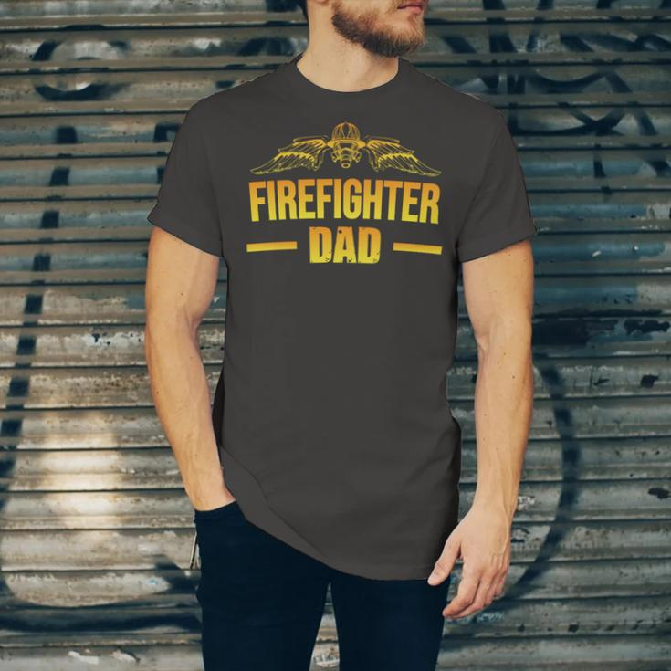 Firefighter Dad Fathers Day Gift Idea For Fireman Dad Unisex Jersey Short Sleeve Crewneck Tshirt