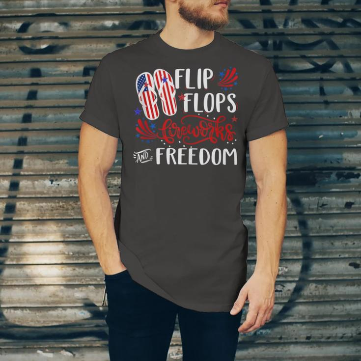 Flip Flops Fireworks And Freedom 4Th Of July V2 Jersey T-Shirt