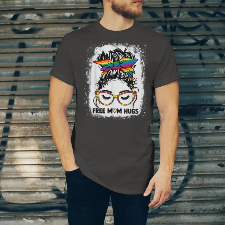 Free Mom Hugs Messy Bun Lgbt Pride Rainbow V2 Jersey T-Shirt