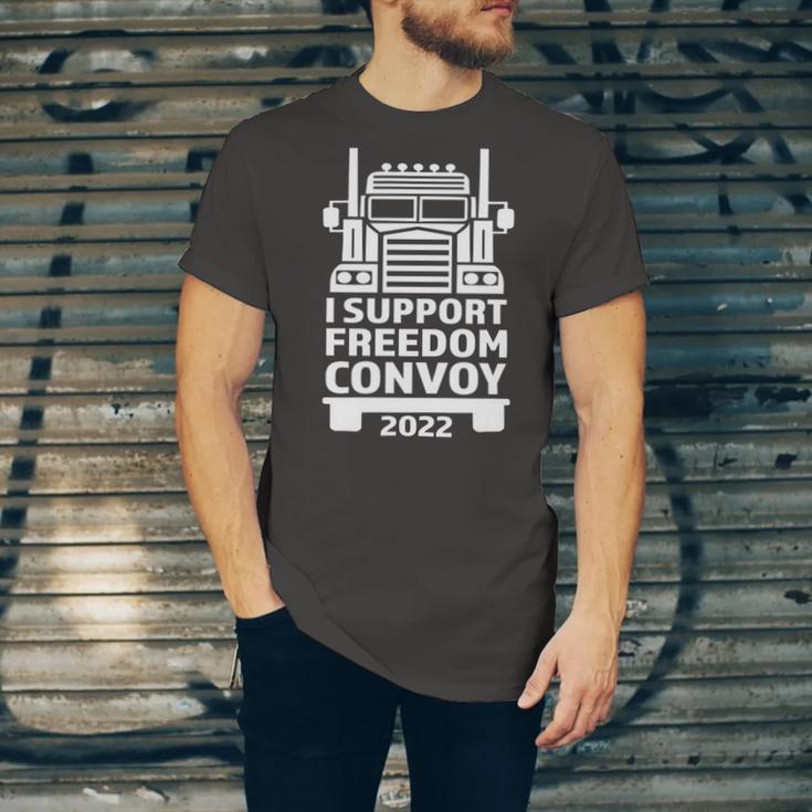 Freedom Convoy 2022 In Support Of Truckers Mandate Freedom Unisex Jersey Short Sleeve Crewneck Tshirt