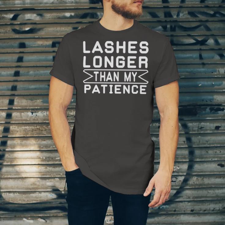 Funny Lashes Longer Than My Patience Unisex Jersey Short Sleeve Crewneck Tshirt