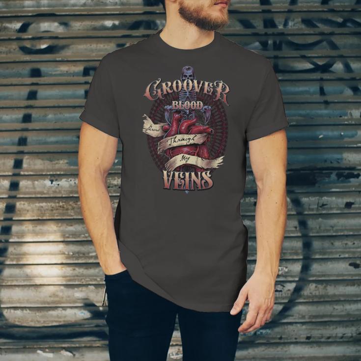 Groover Blood Runs Through My Veins Name Unisex Jersey Short Sleeve Crewneck Tshirt