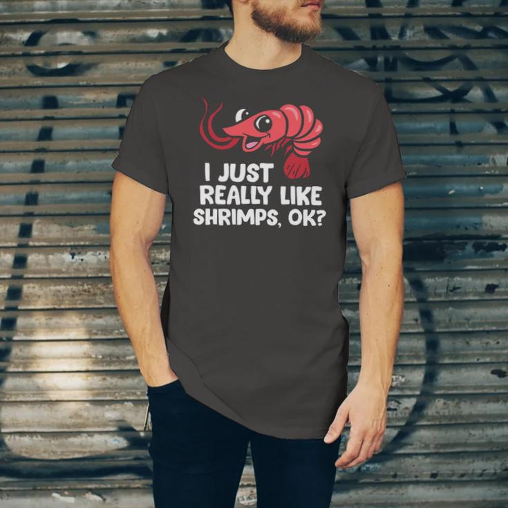 I Just Like Shrimps Ok Seafood Lover Shrimps Jersey T-Shirt