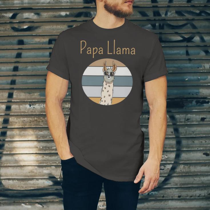 Llama Dad Matching Papa Alpaca Lover Fathers Day Jersey T-Shirt