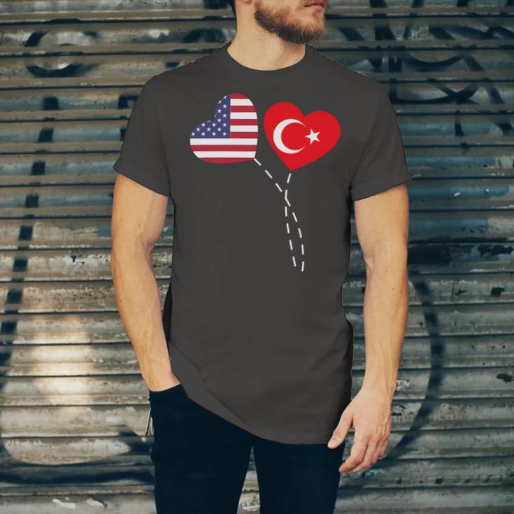 Loving Usa Turkey Flag Heart Turkish 13 Shirt Unisex Jersey Short Sleeve Crewneck Tshirt