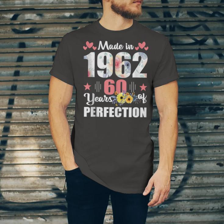 Made 1962 Floral 60 Years Old Family 60Th Birthday 60 Years Unisex Jersey Short Sleeve Crewneck Tshirt