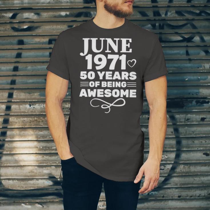 Made In June 1971 50 Years Of Being Awesome Unisex Jersey Short Sleeve Crewneck Tshirt