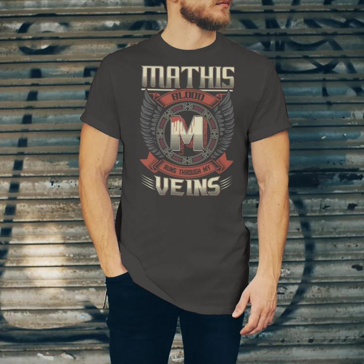 Mathis Blood Run Through My Veins Name V6 Unisex Jersey Short Sleeve Crewneck Tshirt