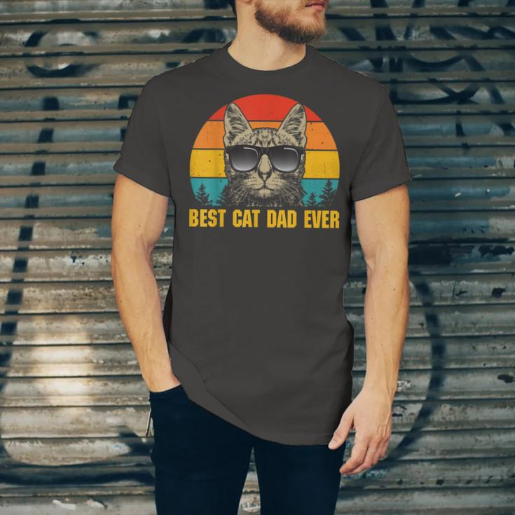 Mens Best Cat Dad Ever For Dad On Fathers Day Cat Daddy Unisex Jersey Short Sleeve Crewneck Tshirt