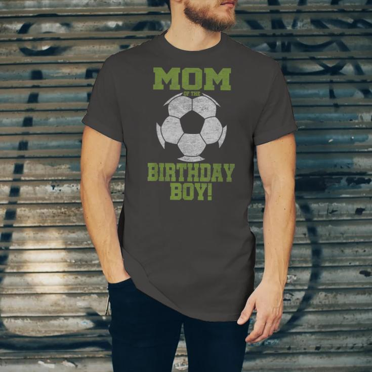 Mom Of The Birthday Boy Soccer Lover Vintage Retro Unisex Jersey Short Sleeve Crewneck Tshirt