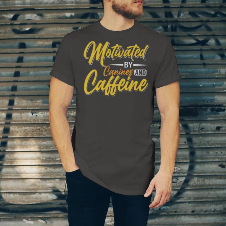 Motivated By Caffeine And Canine 803 Trending Shirt Unisex Jersey Short Sleeve Crewneck Tshirt