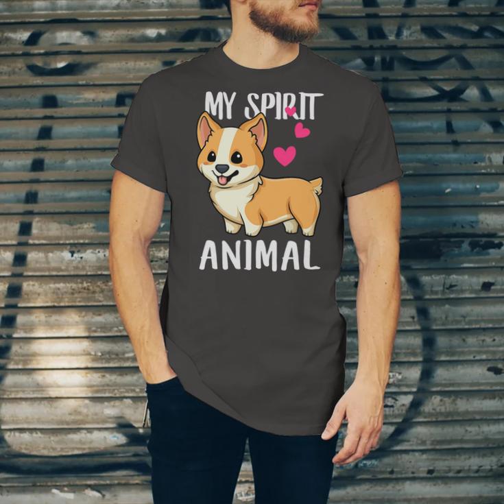 My Spirit Animal Corgi Dog Love-R Dad Mom Boy Girl Funny Unisex Jersey Short Sleeve Crewneck Tshirt