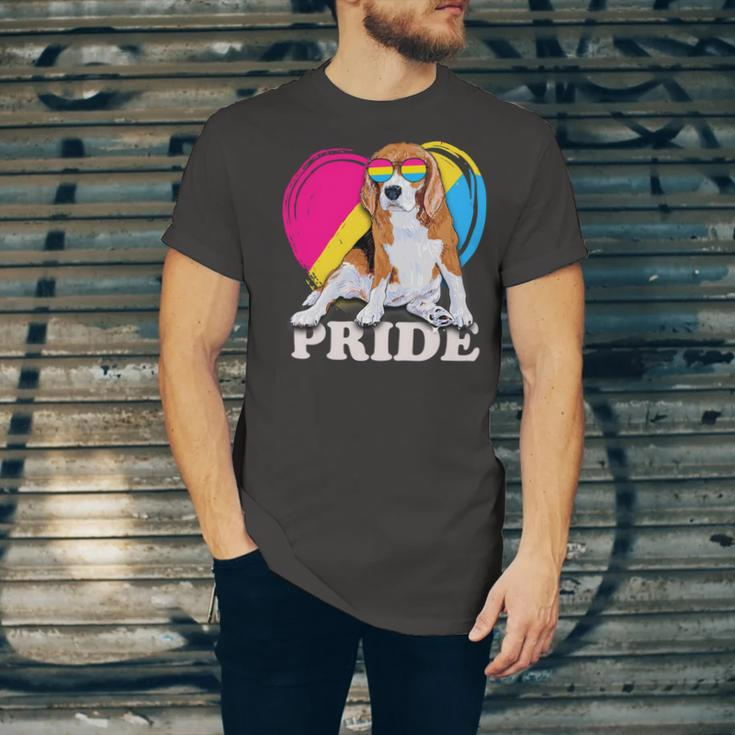 Pansexual Beagle Rainbow Heart Pride Lgbt Dog Lover 56 Beagle Dog Unisex Jersey Short Sleeve Crewneck Tshirt