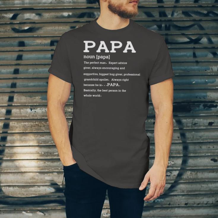 Papa Definition Noun Nutrition Fathers Day Grandpa Jersey T-Shirt