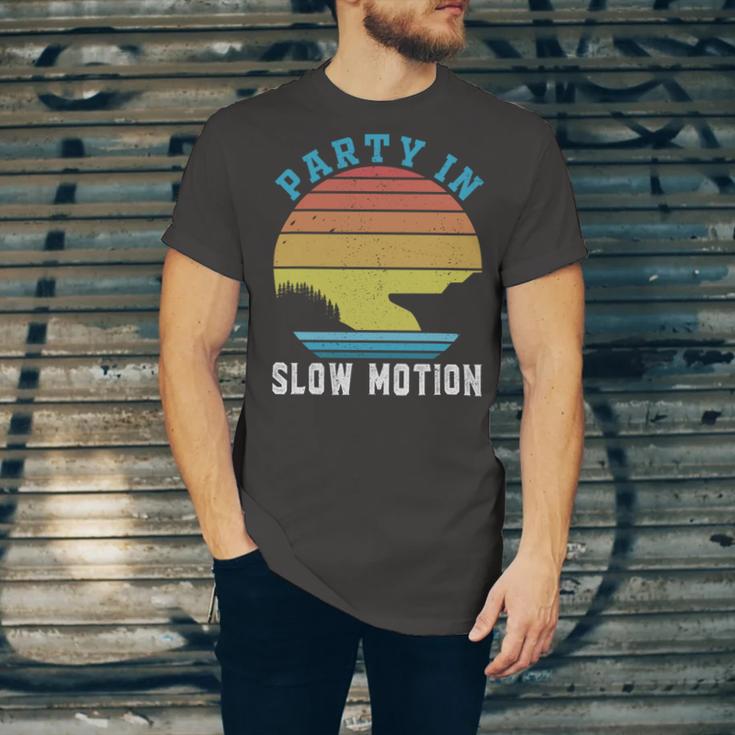 Party In Slow Motion Vintage Funny Boating Boating Gifts Unisex Jersey Short Sleeve Crewneck Tshirt